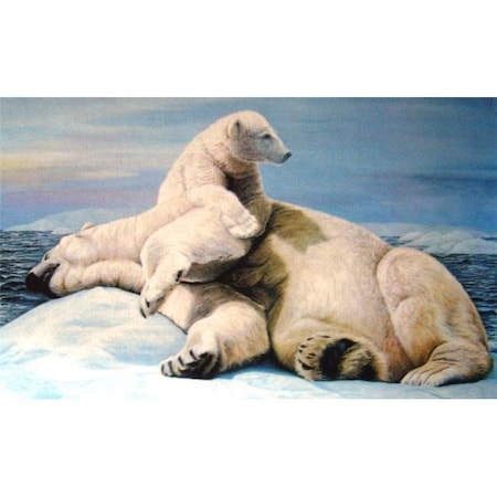 Custom Printed Rugs Custom Printed Rugs AWV075 Polar Bears Doormat Rug; Silver - 18 x 30 in. AWV075